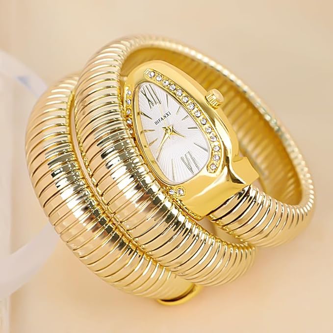 6130UawONBL._SX679.jpg Ladies Snake Bracelet Fashion Watch #1012 - Image 2