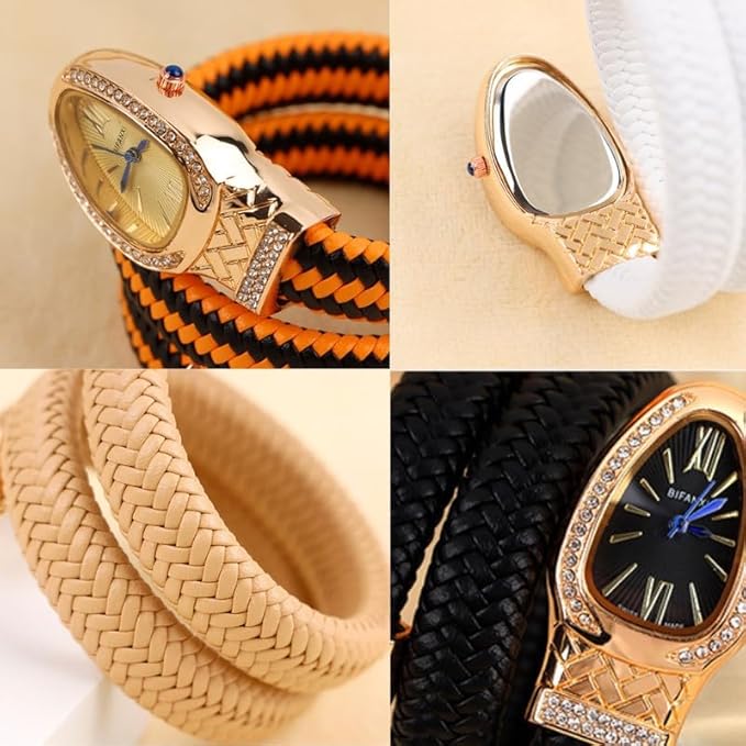 61UUFmOyZ_L._SX679.jpg Female Diamond Leather Strap Bracelet #108 - Image 3