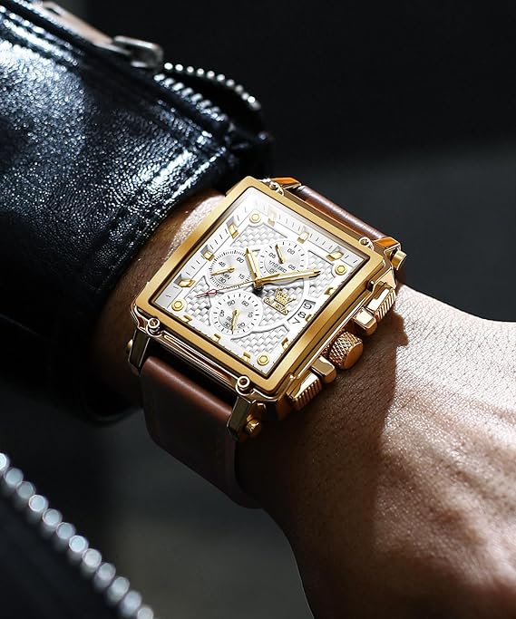 71tpkF0WPNL._SX569_.jpg OLEVS Square Watches for Men - Image 3