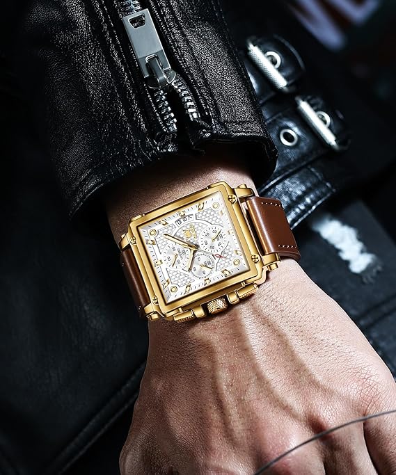 81cI2qLd1xL._SX569_.jpg OLEVS Square Watches for Men - Image 2
