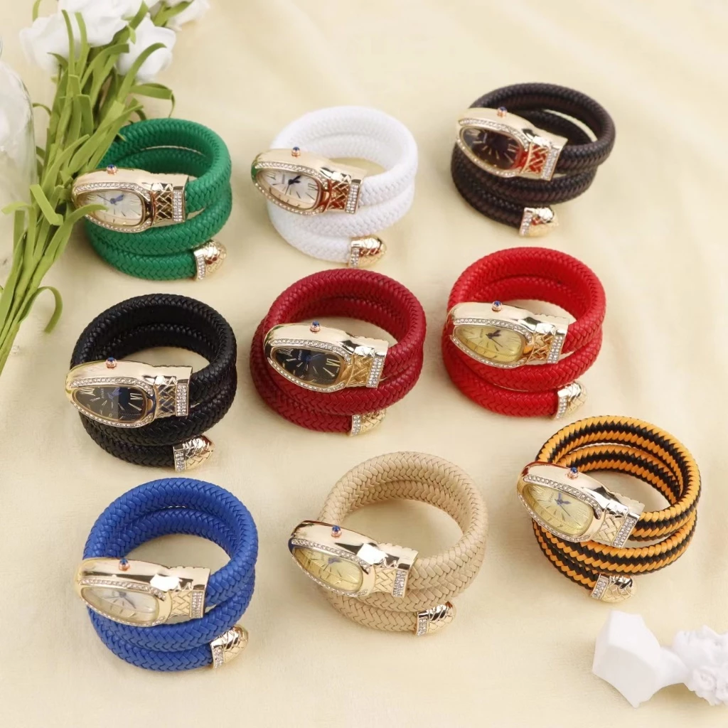 snake luxury braided wrap women’s crystal bezel edition