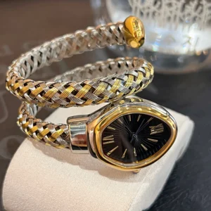 serpentine snake women’s luxury watch – black dial